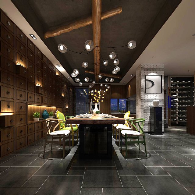 family - kitchen - restaurant 125 Model 3D .c4d .max .obj .3ds .fbx .stl .blend 