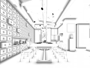family - kitchen - restaurant 125 Model 3D