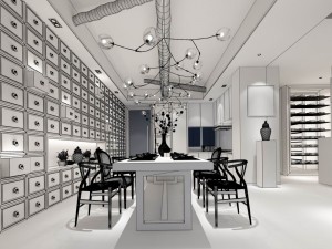 family - kitchen - restaurant 125 Model 3D
