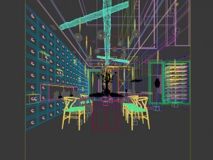 family - kitchen - restaurant 125 Model 3D