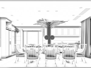 family - kitchen - restaurant 126 3D Model