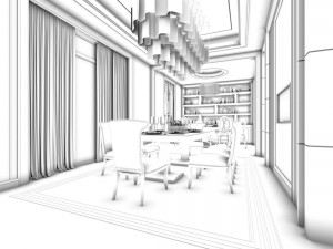 family - kitchen - restaurant 127 Modello 3D