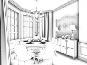 family - kitchen - restaurant 131 3D Model