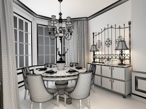 family - kitchen - restaurant 131 3D Model