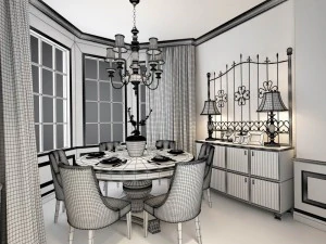 family - kitchen - restaurant 131 3D Model