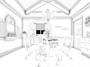 family - kitchen - restaurant 132 3D 모델