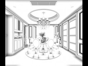 family - kitchen - restaurant 134 3D-Modell