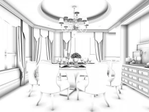 family - kitchen - restaurant 136 3D Model