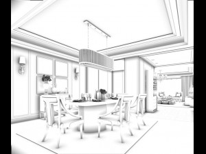 family - kitchen - restaurant 137 3D-Modell