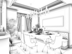 family - kitchen - restaurant 140 3D Model