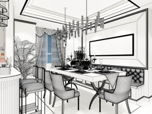 family - kitchen - restaurant 140 3D Model