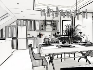 family - kitchen - restaurant 140 3D Model