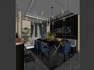 family - kitchen - restaurant 140 3D Model