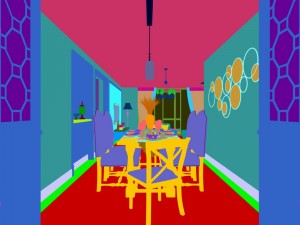 family - kitchen - restaurant 141 Model 3D