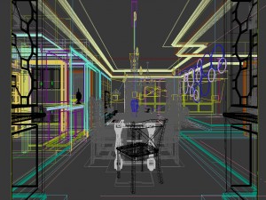 family - kitchen - restaurant 141 Model 3D