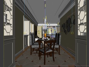 family - kitchen - restaurant 141 Model 3D