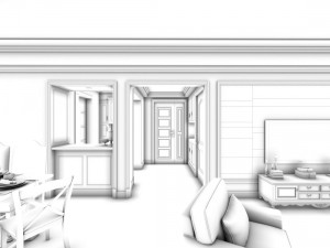 family - kitchen - restaurant 141 Model 3D