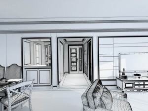 family - kitchen - restaurant 141 Model 3D