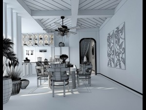family - kitchen - restaurant 150 3D Model