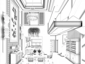 family - kitchen - restaurant 151 3D Model