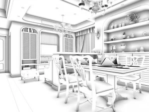 family - kitchen - restaurant 158 3D Model