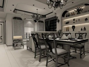 family - kitchen - restaurant 158 3D Model
