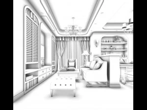 family - kitchen - restaurant 158 3D Model