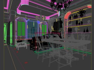 family - kitchen - restaurant 158 Modèle 3D
