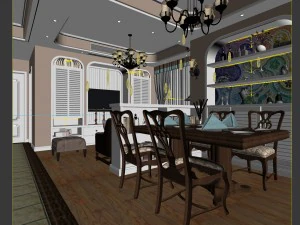 family - kitchen - restaurant 158 3D Model