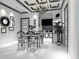 family - kitchen - restaurant 159 3D Model