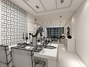 family - kitchen - restaurant 162 3D Model