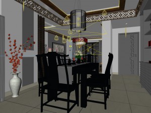 family - kitchen - restaurant 172 Modèle 3D