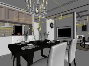 family - kitchen - restaurant 174 Model 3D