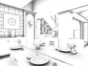 family - kitchen - restaurant 176 3D Model