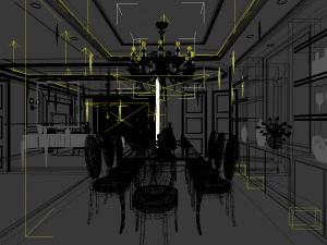 family - kitchen - restaurant 180 3D Model