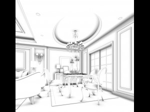 family - kitchen - restaurant 181 Modèle 3D