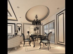 family - kitchen - restaurant 181 Modèle 3D