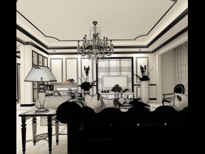 family - kitchen - restaurant 182 Model 3D