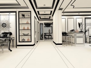 family - kitchen - restaurant 182 Model 3D