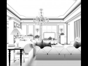 family - kitchen - restaurant 182 Model 3D