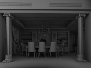 family - kitchen - restaurant 185 3D Model