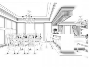 family - kitchen - restaurant 186 3D Model