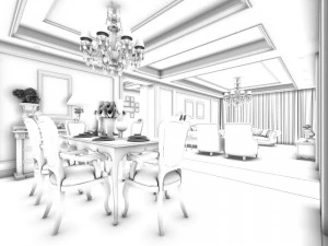 family - kitchen - restaurant 188 3D Model