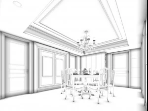 family - kitchen - restaurant 189 3D Model