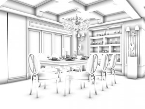 family - kitchen - restaurant 190 3D Model