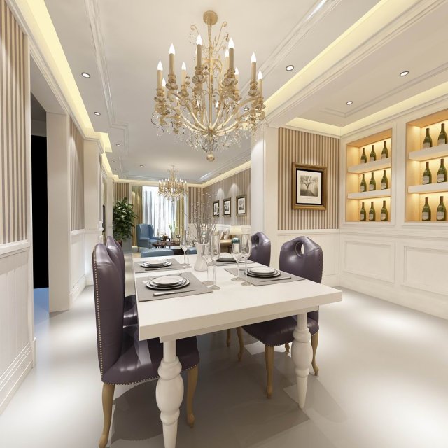 family - kitchen - restaurant 191 3D Модель .c4d .max .obj .3ds .fbx .stl .blend 