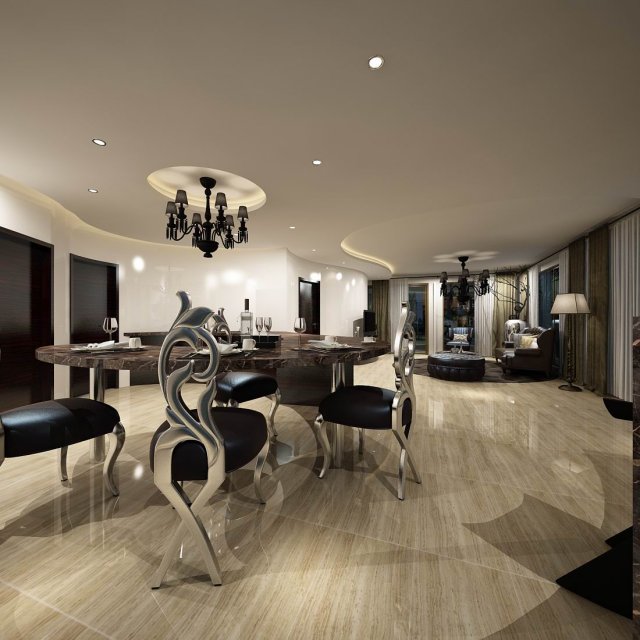 family - kitchen - restaurant 193 Model 3D .c4d .max .obj .3ds .fbx .stl .blend 