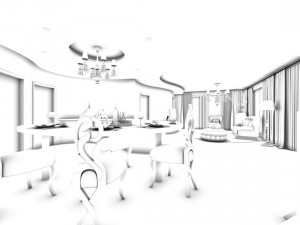 family - kitchen - restaurant 193 Model 3D