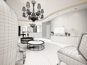 family - kitchen - restaurant 193 Model 3D