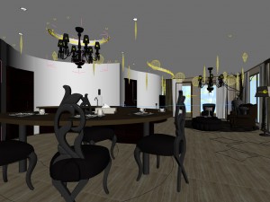 family - kitchen - restaurant 193 Model 3D